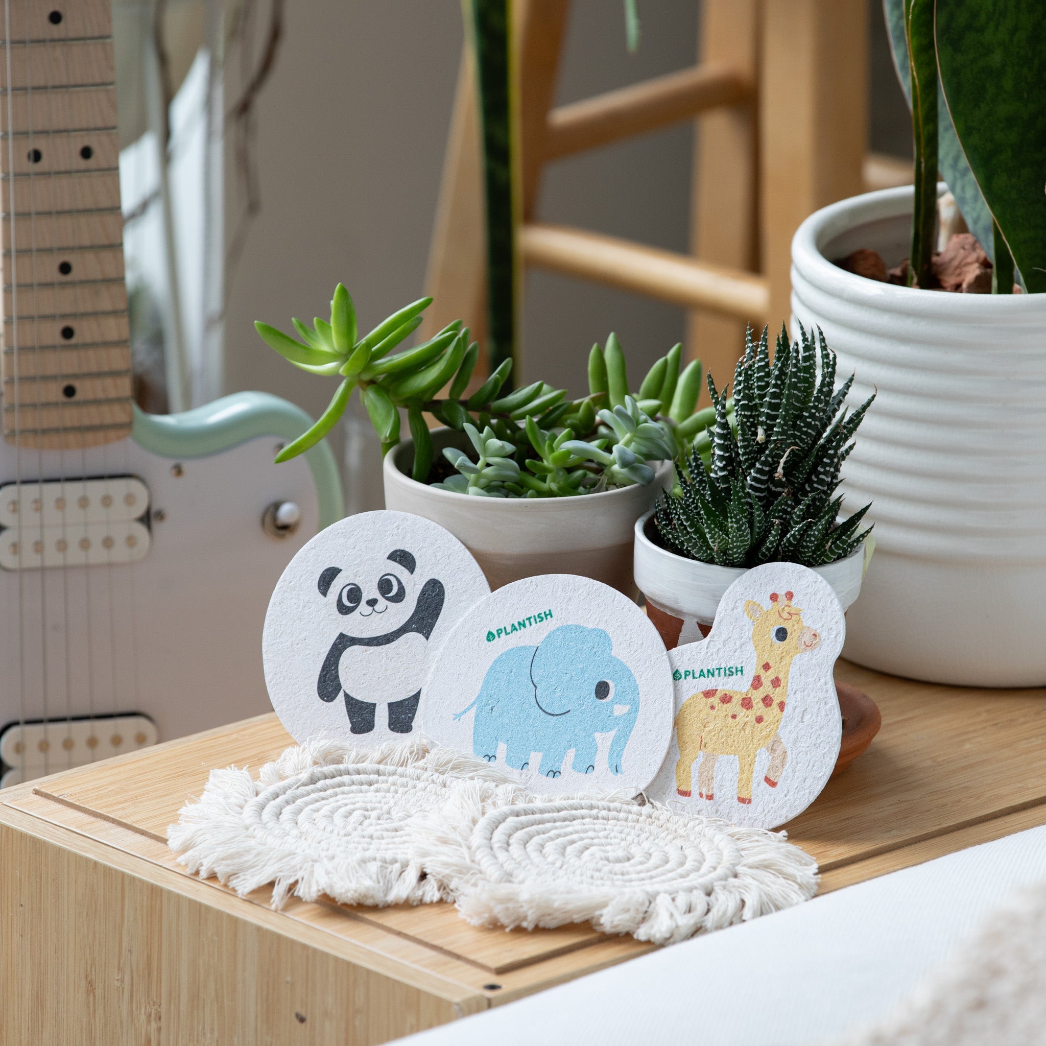 Set of 3 Endangered Species Pop up Sponges + Hook