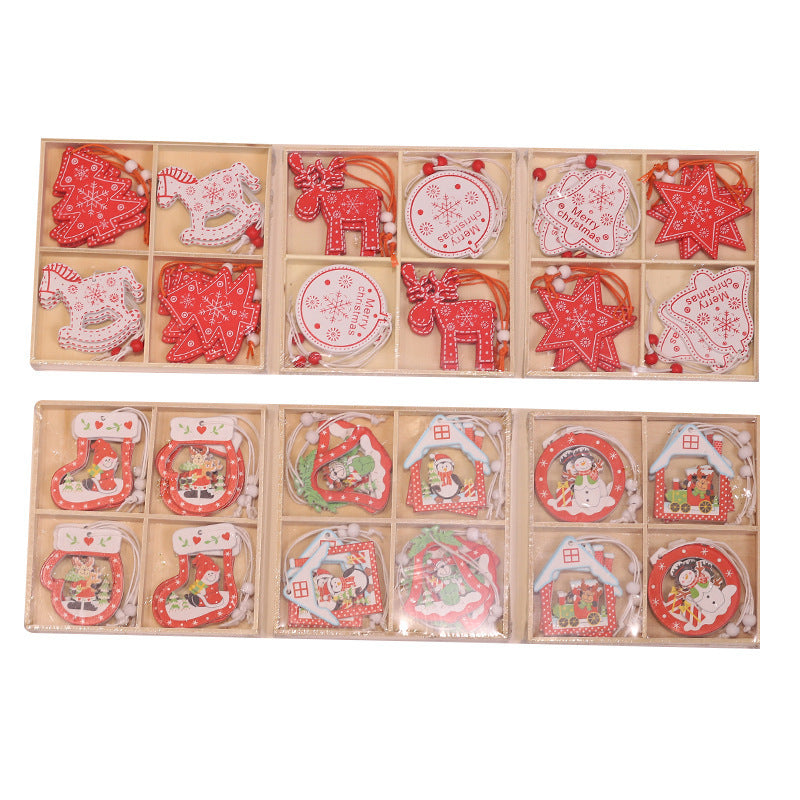 Wooden Christmas Charm Set