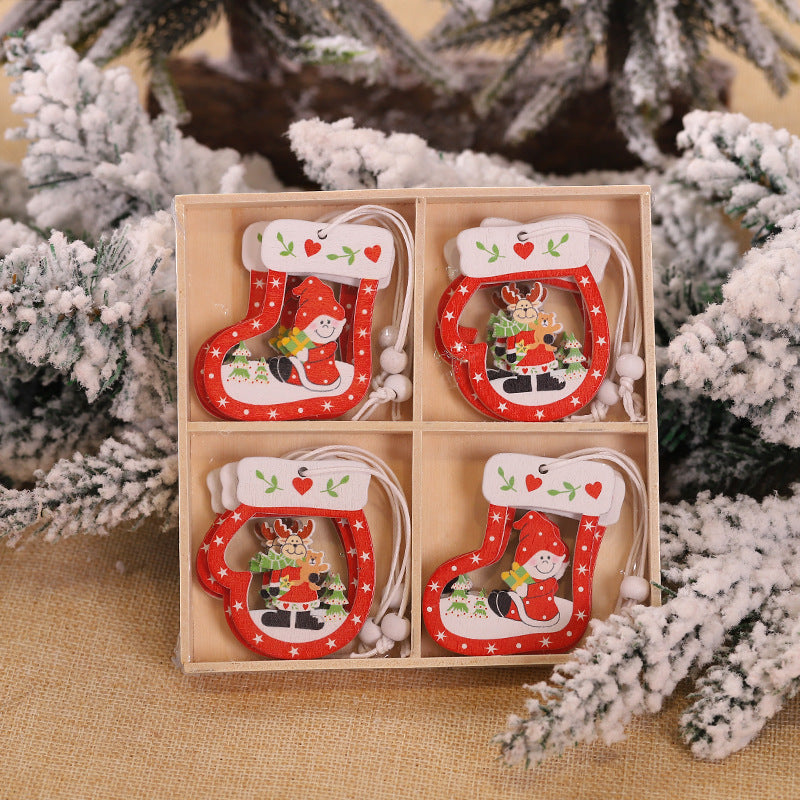 Wooden Christmas Charm Set