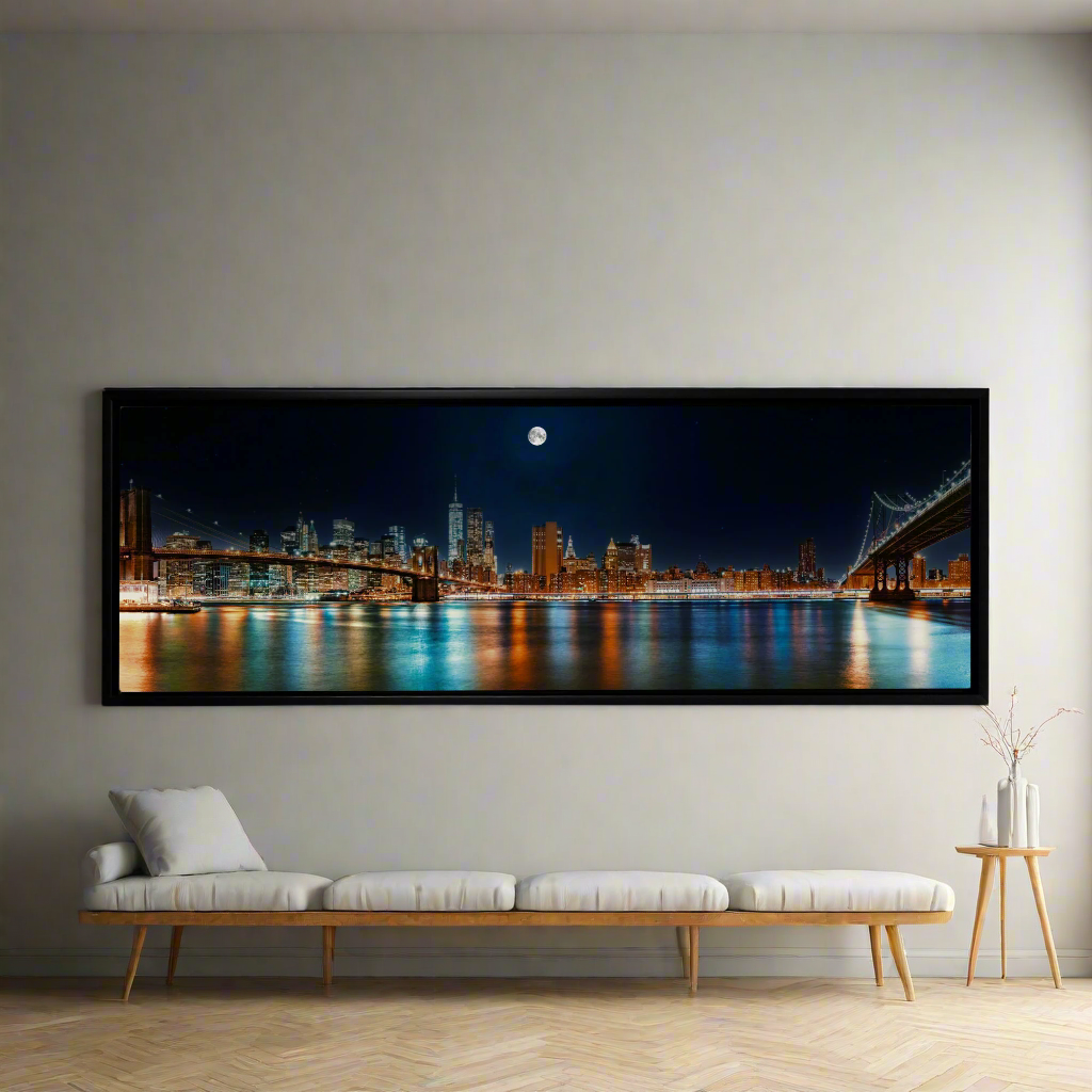 Large Canvas Wall art-NYC Moon Skyline-Canvas Printed