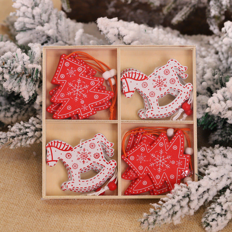 Wooden Christmas Charm Set